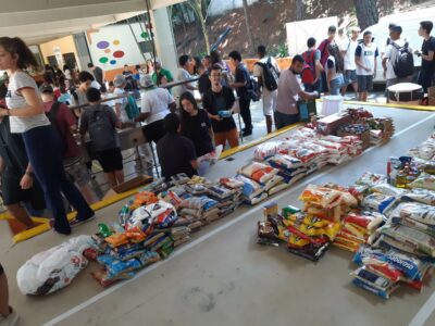 Trote Solidário na Etec de Guaratinguetá, em 2019, teve gincana de arrecadação de alimentos l Foto: Divulgação