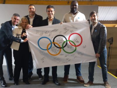 A partir da esquerda, o diretor da Etec, Lincoln Beggiato, Laura Laganá, Marcelo Negrão, Rodrigo Garcia, Jadel Gregório e Jorge Perez l Foto: Secom