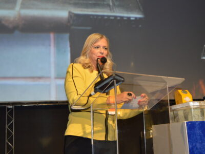 A diretora superintendente do Centro Paula Souza, laura Laganá, participou da cerimonia de abertura - Foto: Juliane Freitas