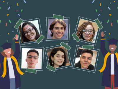 No sentido horário, alguns dos aprovados: Beatriz, Vitor, Alinny, Richard, Yasmin e Gabriel l Foto: Freepik