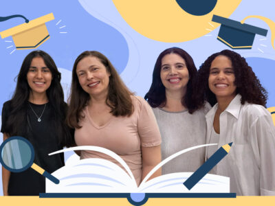 Da esq. para a dir., Mariana, Andrea, Patrícia e Catarine: caminho para o marcado de trabalho e para pós-graduação | Foto: Divulgação