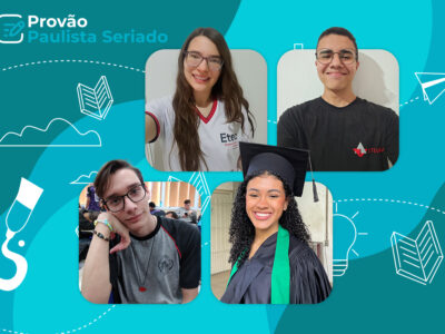 No sentido horário: Isabela, Lukas, Lavínia e Arthur são alguns dos alunos das Etecs aprovados na primeira chamada l Foto: Divulgação