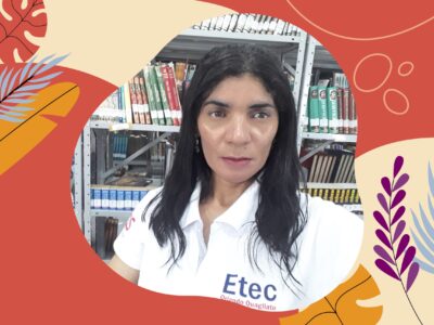 Responsável pela biblioteca da Etec Orlando Quagliato, de Santa Cruz do Rio Pardo, Haidê criou o Café Literário | Arte: Divulgação