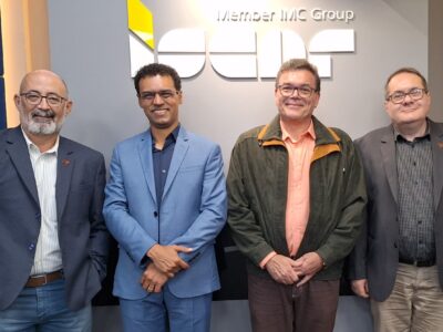 Clóvis Dias, Leonardo Monteiro, o os assessores de Desenvolvimento, Marcelo Capuano, e Relações Institucionais Aldie Trabachini | Foto: Divulgação