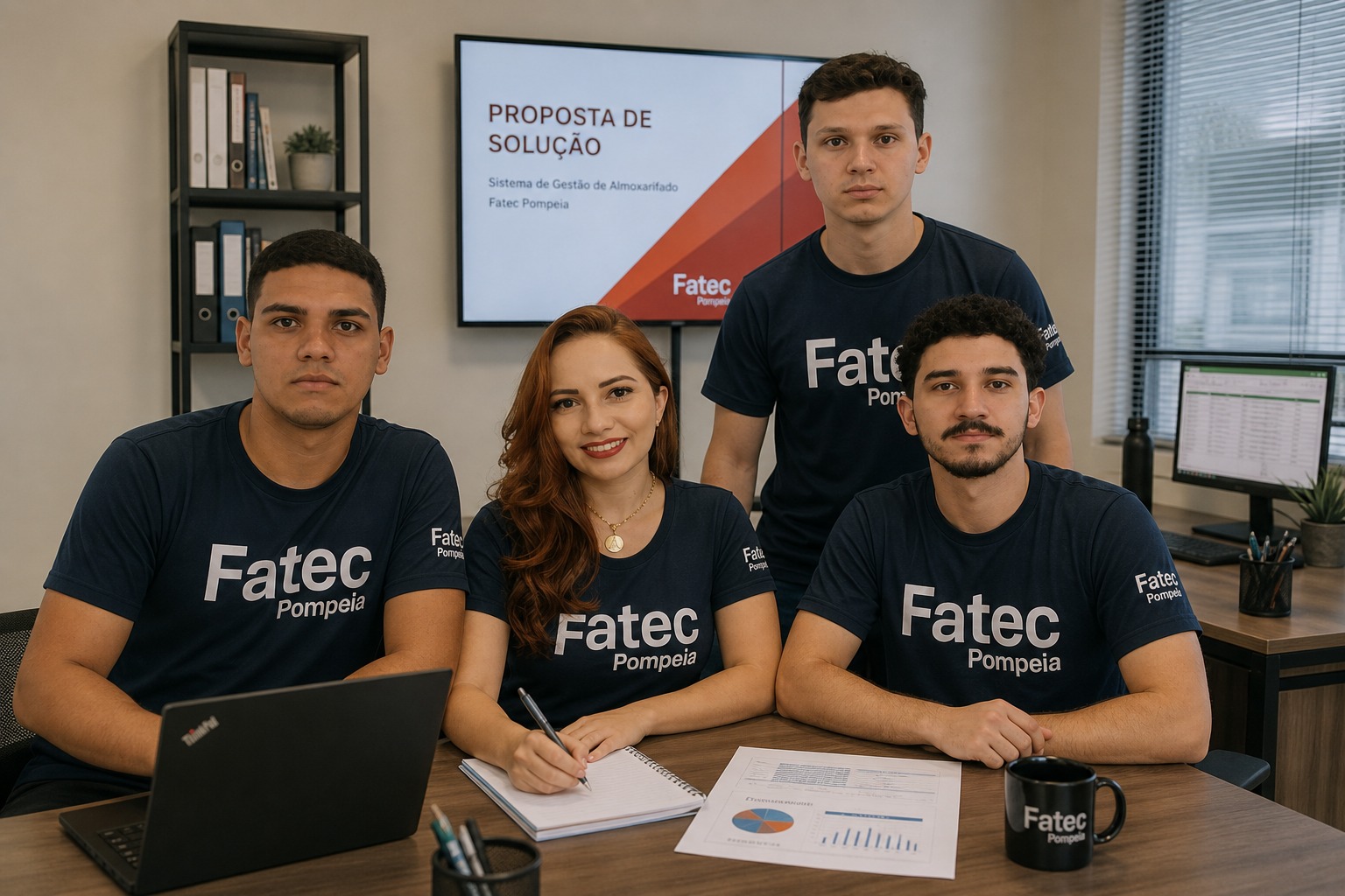 Da esq. para a dir., Luis Otávio, Edneia, Carlos Daniel e Luiz Gustavo, o grupo dos plantões: aprendizado em tempo real | Foto: Divulgação