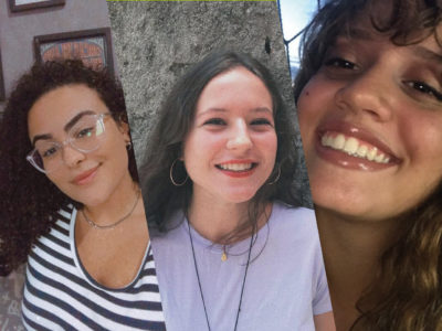 A partir da esquerda, Gabriela Neres, Giovana Bertazi e Isabelle Pauliuk, criadoras do app vencedor da Start SFB l Foto: Divulgação