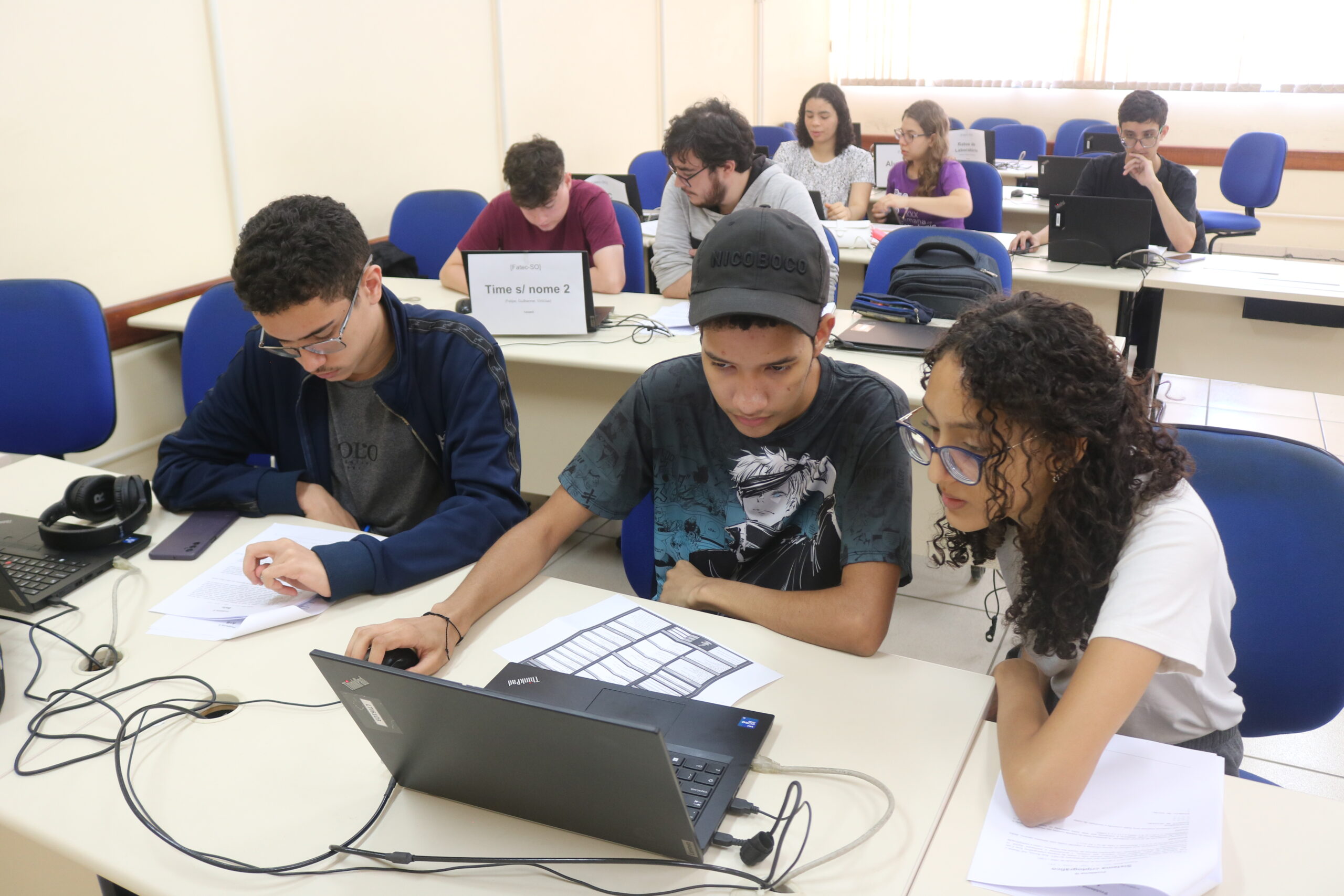 Estudantes da Fatec Sorocaba participaram no final de março de simulado de treinamento para a competição l Foto: Divulgação