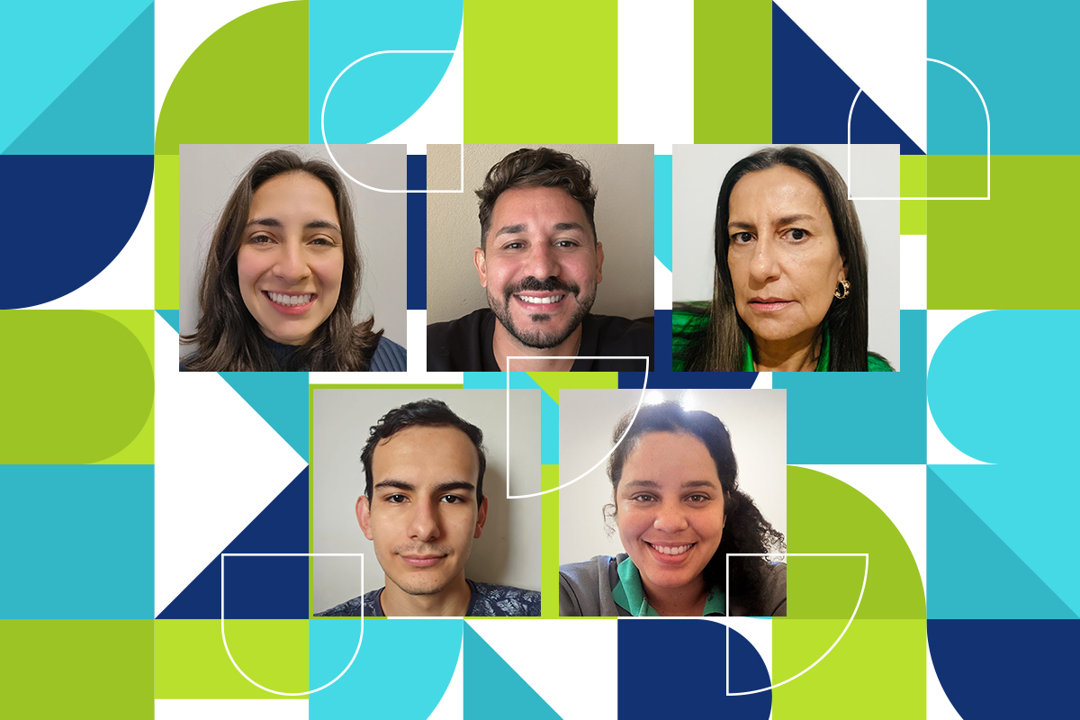 Em sentido horário, Gabrielle Baptista, Vinicius Marques, Rose Prado, Patrícia Barbosa e Vinicius Feliciano l Foto: Divulgação