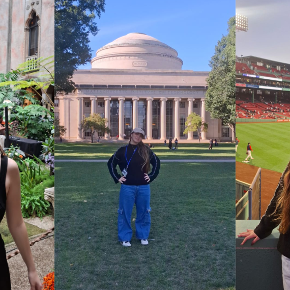 Yasmim Tonizioli, aluna da Etec Santa Fé do Sul, em Boston, nos Estados Unidos, durante o intercâmbio cultural.