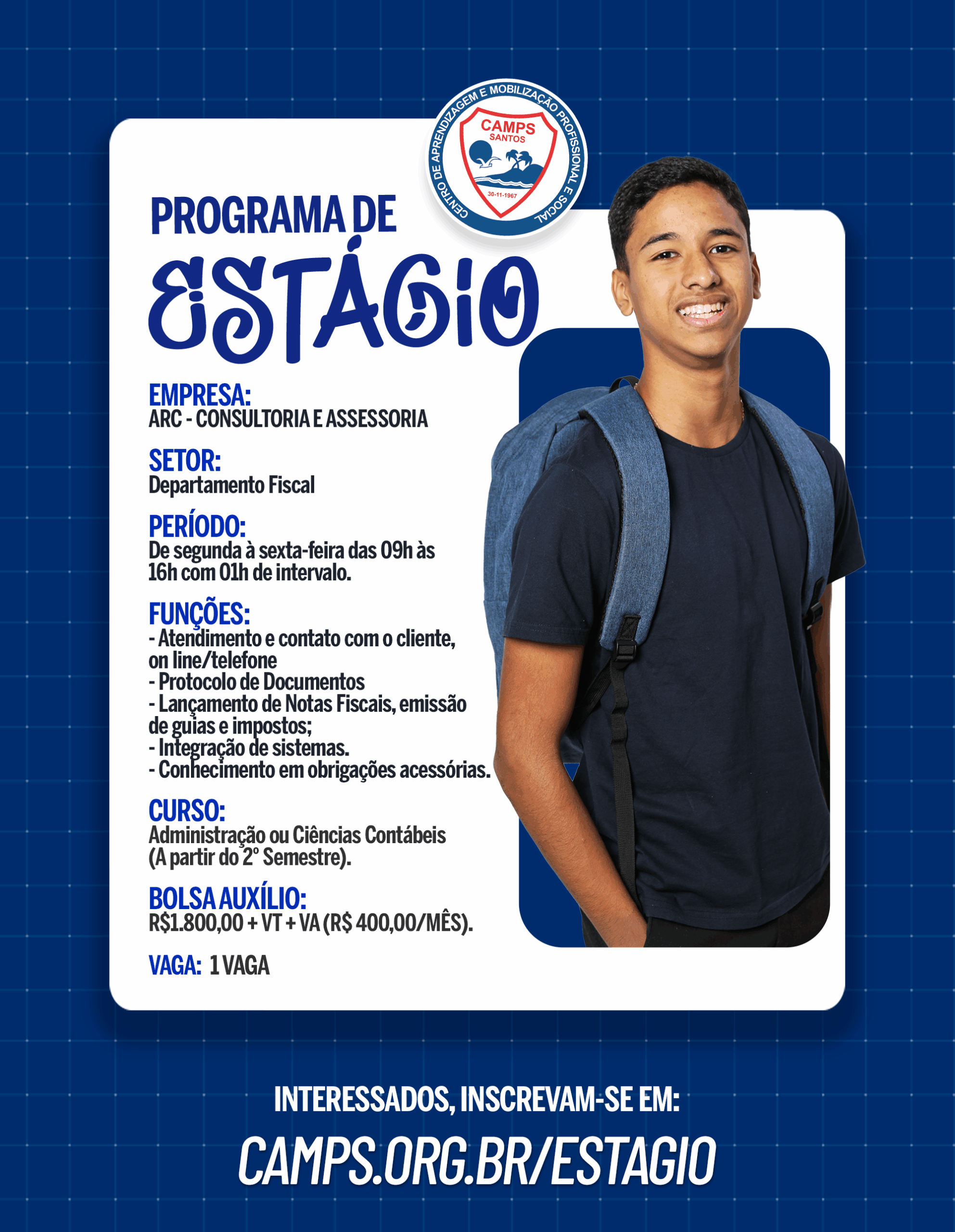 Camps abre novas oportunidades de estágio!