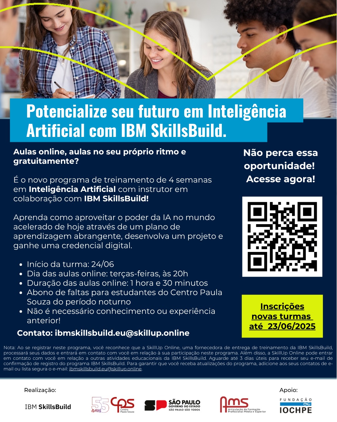 Curso Online de “Inteligência Artificial” – Parceria CPS, IBM e Skillup On lline