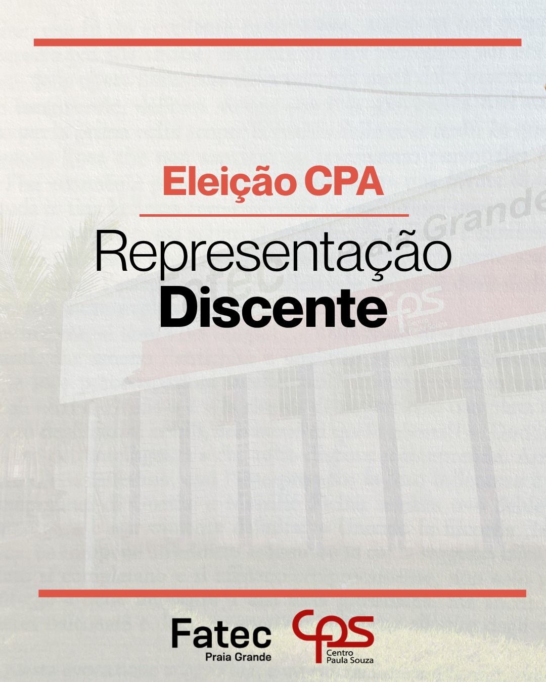 EDITAL DE CONVOCAÇÃO – ELEIÇÃO CPA – REPRESENTAÇÃO DISCENTE