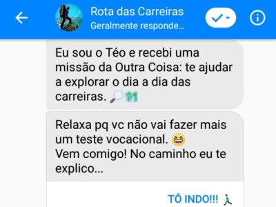 tela de exemplo de um chatbot