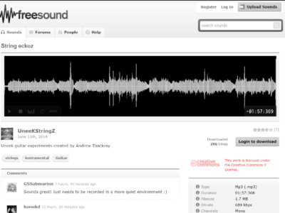 Tela do site Free Sound