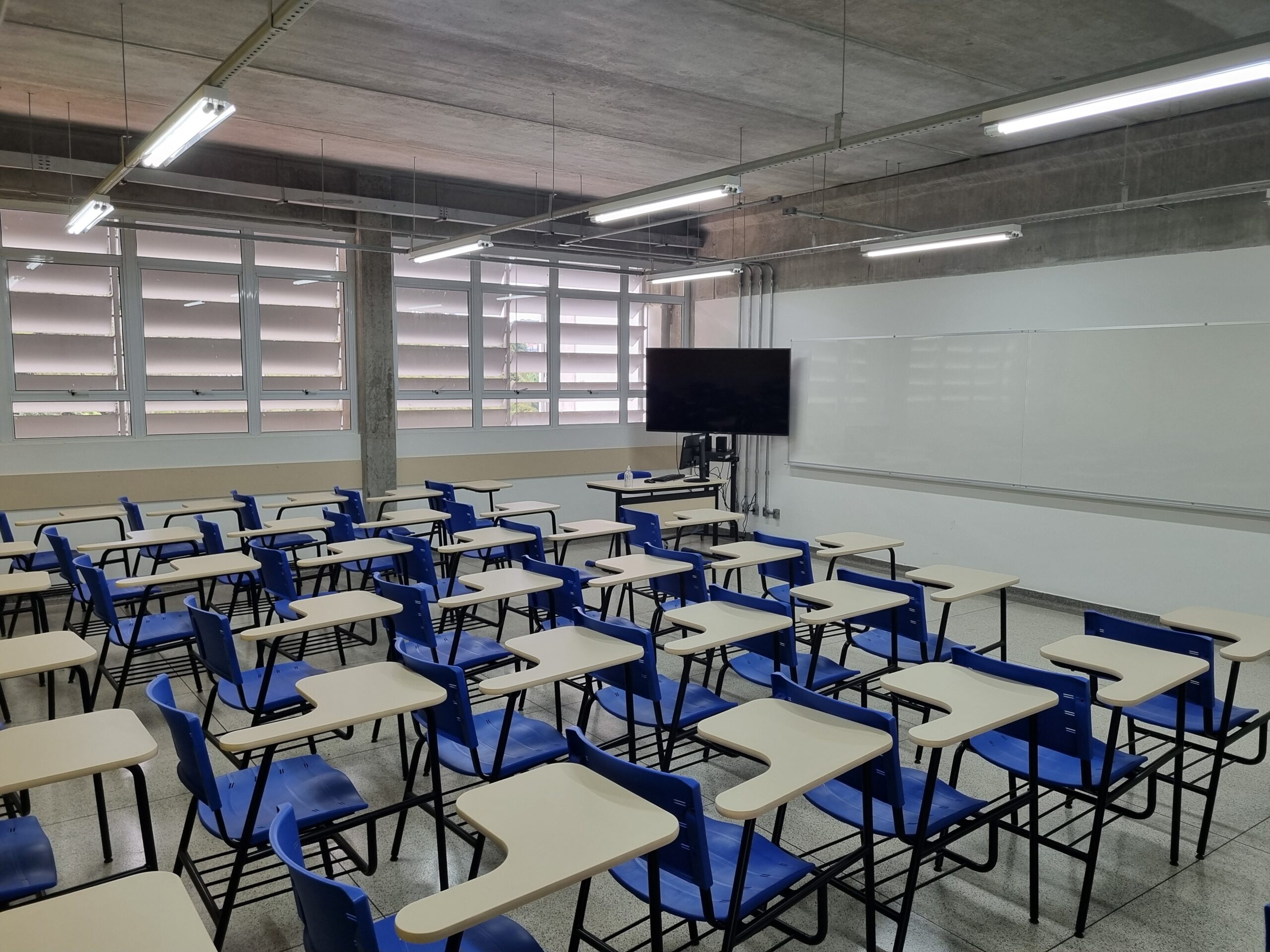 Demonstração de como são as salas.