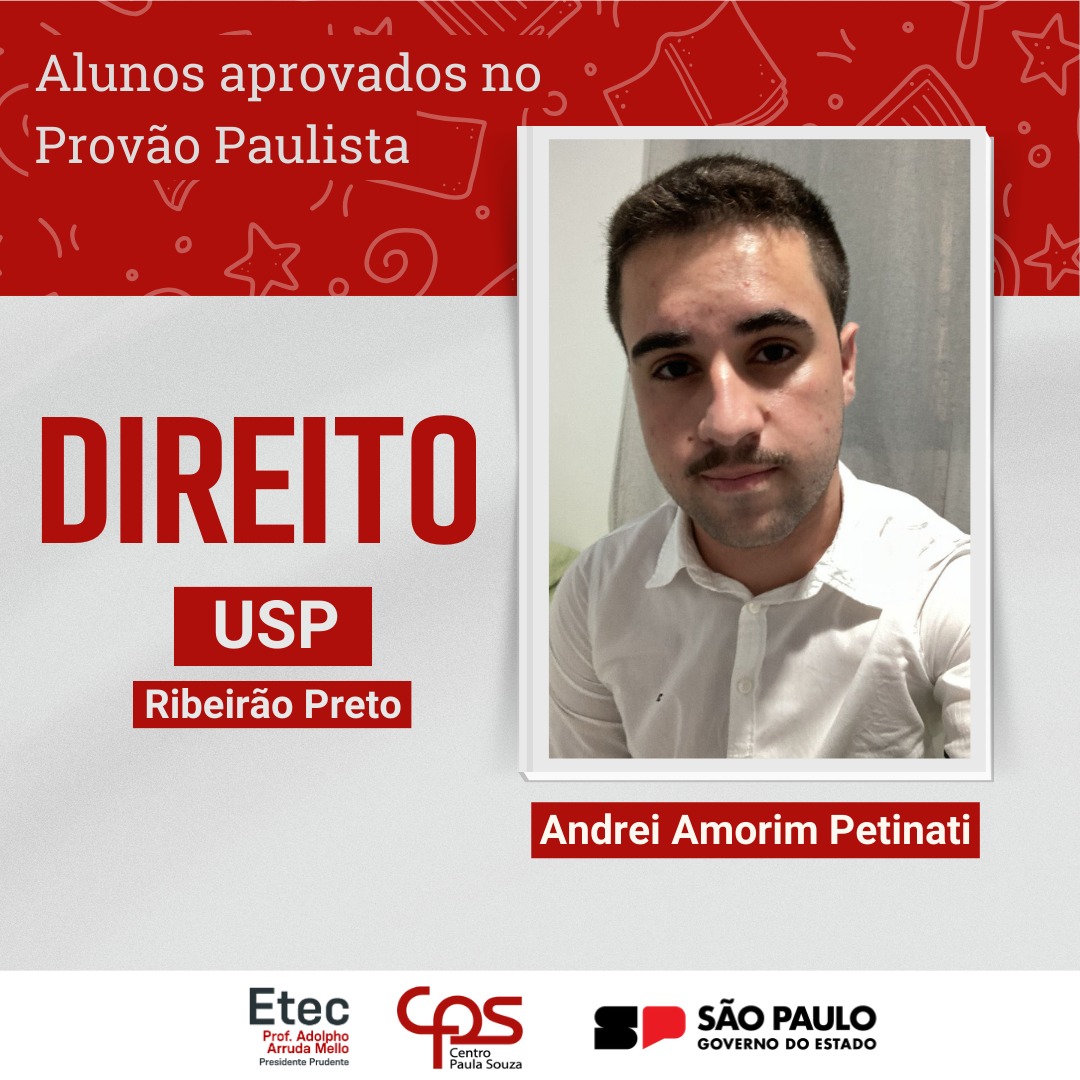 Aprovados!! Provão Paulista – Etec Prof. Adolpho Arruda Mello