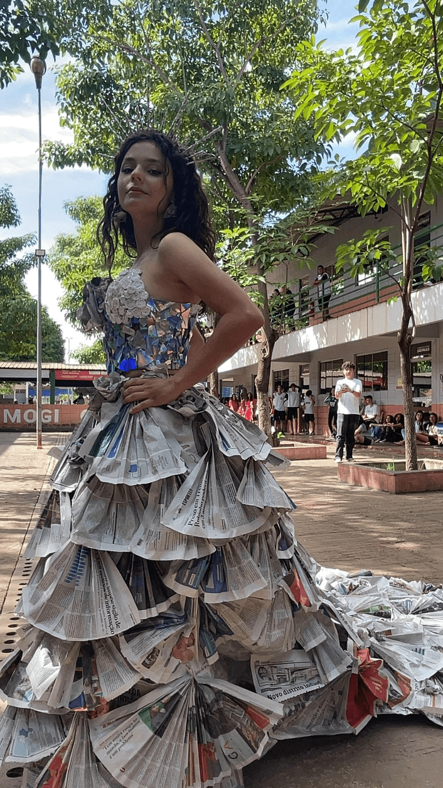 Vestido Ecológico apresentado no desfile.