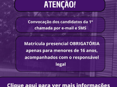 Confira a orientação sobre a matrícula